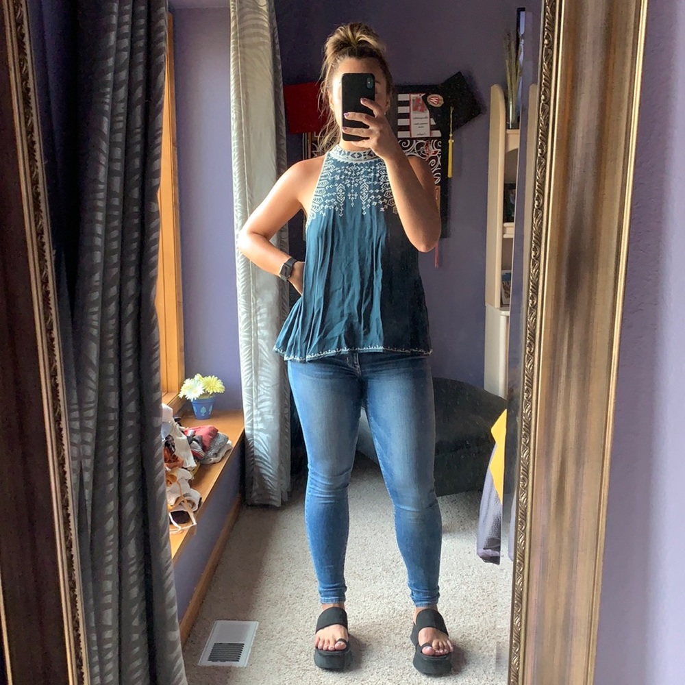 Urban Outfitters Embroidered Top